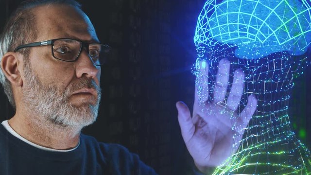 artificial intelligence deep learning brain simulation Ai concept