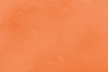 Orange ink and watercolor textures on white paper background. Paint leaks and ombre effects. Hand painted abstract image.