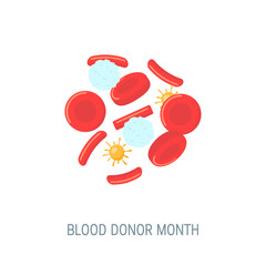 January national blood donor month vector concept