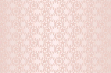 Japanese traditional geometric pattern with Sakura vector background pink