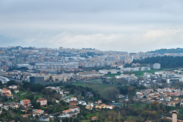 Fototapeta na wymiar Overview of the city of Braga from Bom Jesus sanctuary