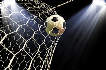 Crédence de cuisine en verre imprimé Sports de balle soccer field with a ball in goal