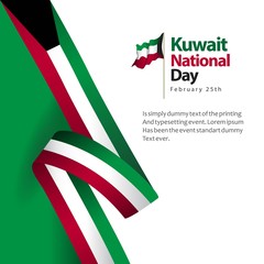 Kuwait National Day Vector Template Design Illustration
