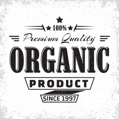 Organic product vintage label