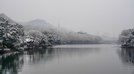Snowscape of West Lake in Hangzhou