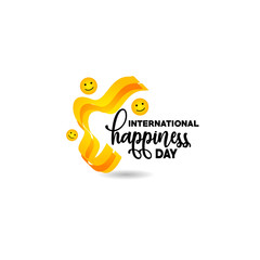 International Happiness Day Vector Template Design Illustration