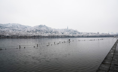 Snowscape of West Lake in Hangzhou