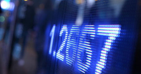 Display stock market numbers and graph on street