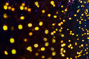 yellow bokeh abstract light backgrounds, blurred lights for Christmas night light holiday