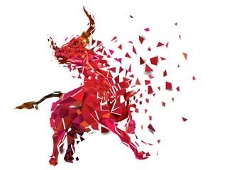 RED BULL niedriger Polygon Geometrischer Vektor © happysunstock