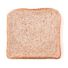 Bread slice isolated on white, clipping path. Slice of multigrain bread square form for toast....
