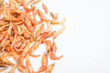 Dried red shrimp / shrimp on white background