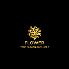 Logo template nature gold color symbol luxury elegant beauty fashion boutique flower - Vector