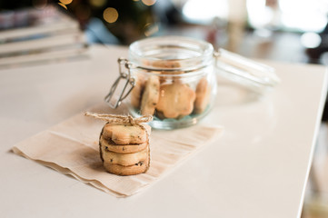 homemade Cookies and glass bottle