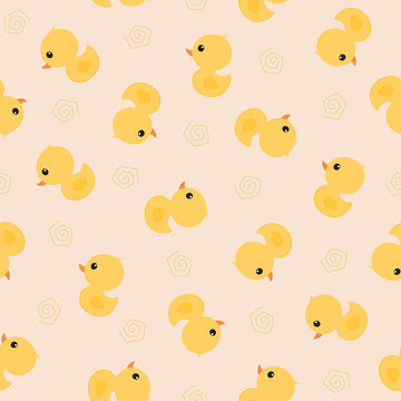 Seamless pattern with cute duck.