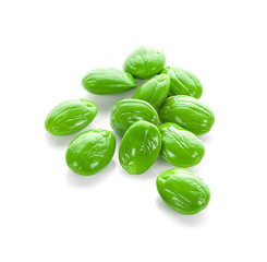 Parkia speciosa seeds or bitter bean on white background