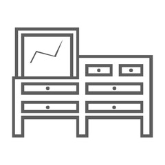 cupboard icon. Elements of furniture icon. Premium quality graphic design. Signs, outline symbols collection icon for websites, web design, mobile app, info graphic on white background