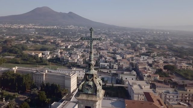 Cross atop the Church in Bartolo square in Pompeii