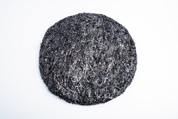 Dried seaweed on white background