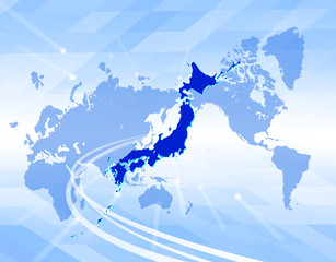 ビジネス背景　日本地図　グローバル　ビジネス取引　ビジネス