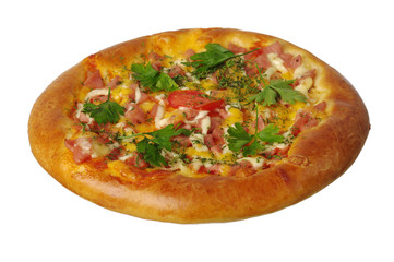 Pizza on white background. Isolated on white