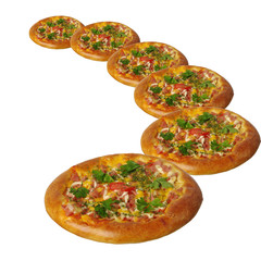 Pizza on white background. Isolated on white