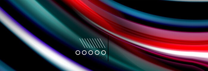 Rainbow color fluid wave lines flow poster. Wave Liquid shapes design