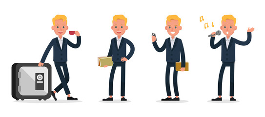business people character vector design. Presentation in various action and working. no11