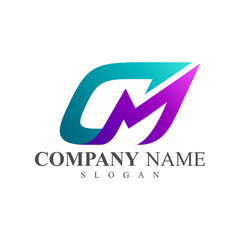 C and M initial name logo design