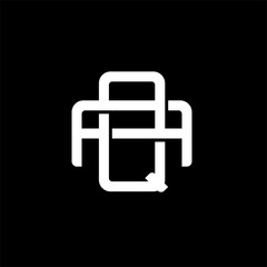 Obraz premium Initial letter A and Q, AQ, QA, overlapping interlock monogram logo, white color on black background