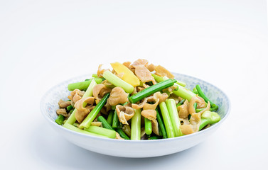 Home cooking - garlic moss fried sausage