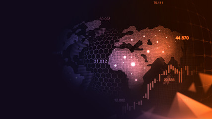 Stock market or forex trading graph in futuristic concept
