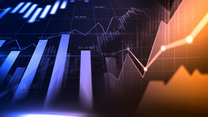 Stock market or forex trading graph in graphic concept