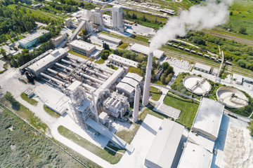 Plant for the production of cement, aerial photography