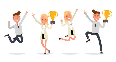 Businessman and businesswoman character vector design no4