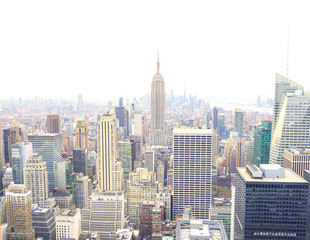 Fototapeta na wymiar Empire State Building and skyscrapers at Manhattan skyline in New York City.