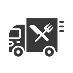 Food truck vector illustration, solid style icon