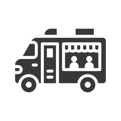 Food truck vector illustration, solid style icon