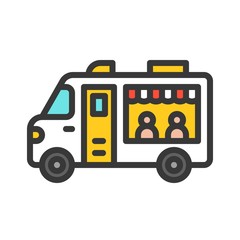 Food truck vector,filled style editable stroke icon