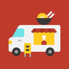 Ramen truck vector, Food truck flat style icon