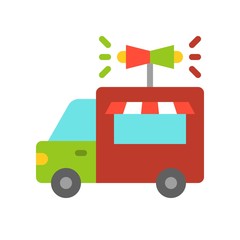 Food truck vector illustration, flat style icon