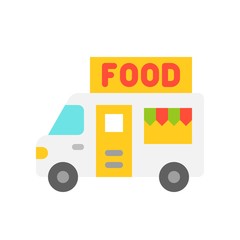 Food truck vector illustration, flat style icon