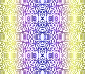 Yellow, blue color vector seamless geometric pattern. Decorative design in simple style. For poster, banner, background