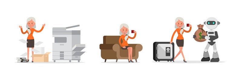 Businesswoman character vector design no7