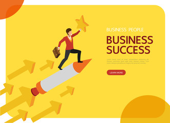 isometric business people character vector design. Business Success. For landing page, web banner, infographics and background template.
