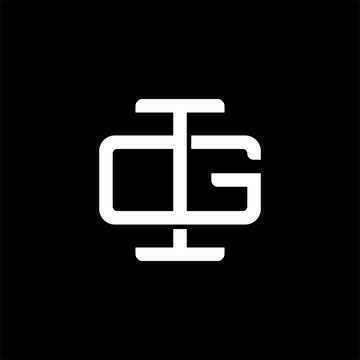 Initial letter G and I, GI, IG, overlapping interlock monogram logo, white color on black background