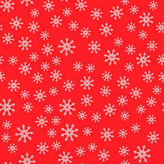 Naklejka na ściany i meble Seamless pattern. White snowflakes on a red backgrounds. For packaging paper