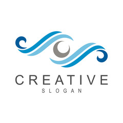 wave eye logo design