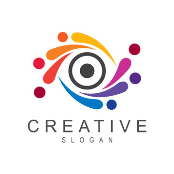 colorful eye logo design template