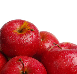 Red apples on a white background. Isolated on white